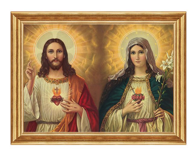 Serce Jezusa - Serce Maryi - Matka Boża i Jezus - 04 - Obraz religijny