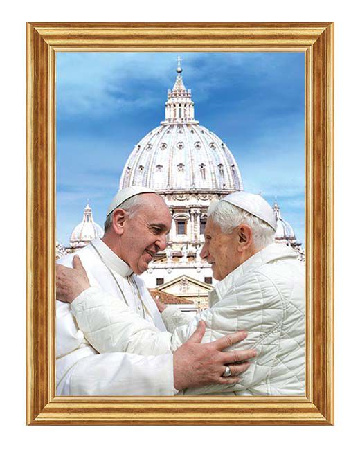 Spotkanie papiezy - Franciszek i Benedykt - Obraz religijny