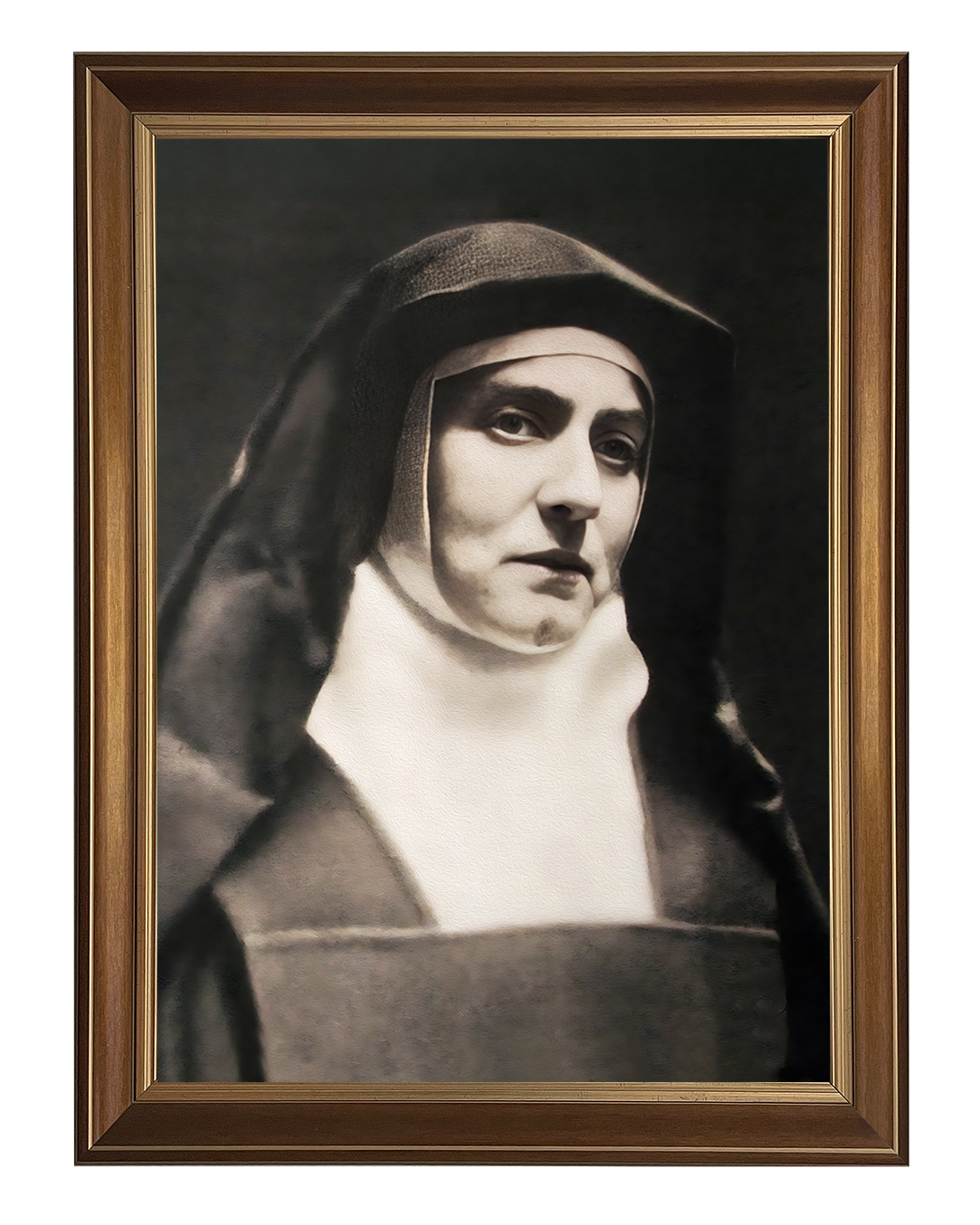 Obraz w rozmiarze 50x70 cm oprawiony w ramę D. Szerokość ramy: 5 cm.