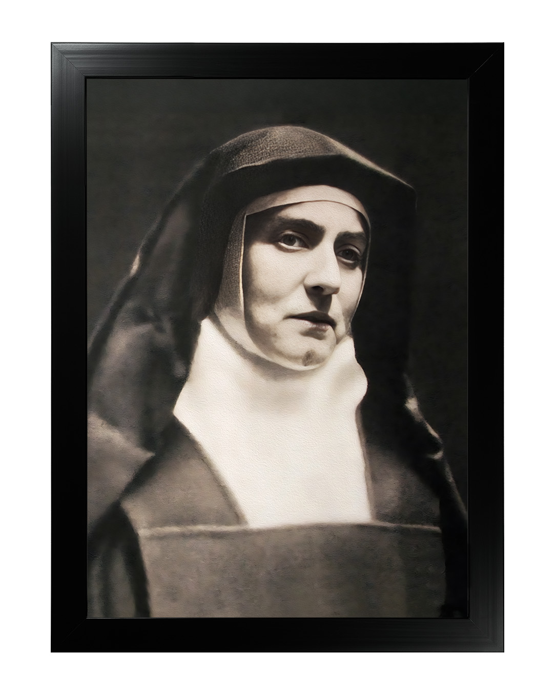 Obraz w rozmiarze 50x70 cm oprawiony w ramę E w kolorze czarnym. Szerokość ramy: 4,5 cm.