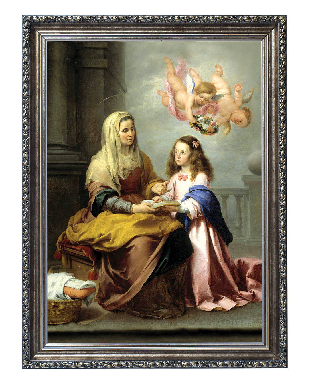 Obraz w rozmiarze 50x70 cm oprawiony w ramę G w kolorze srebrnym. Szerokość ramy: 6 cm.