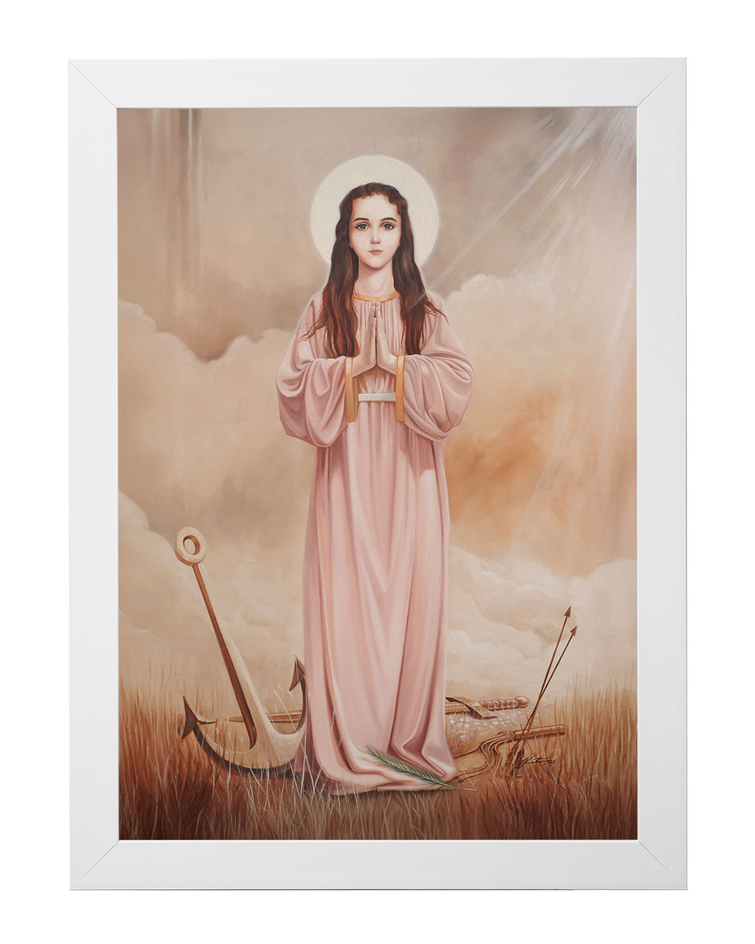 Obraz w rozmiarze 50x70 cm oprawiony w ramę E w kolorze białym. Szerokość ramy: 4,5 cm.