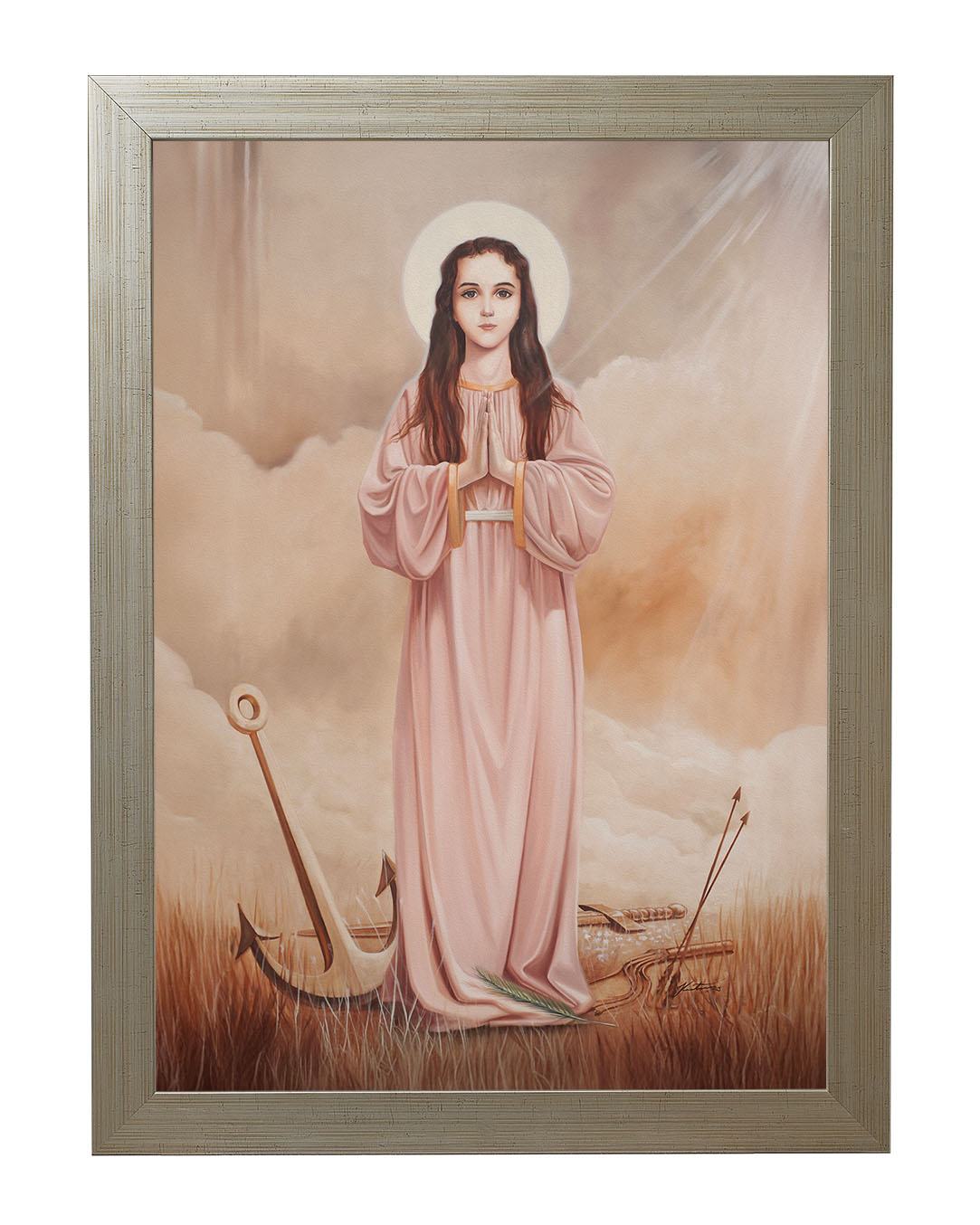 Obraz w rozmiarze 50x70 cm oprawiony w ramę E w kolorze złotym. Szerokość ramy: 4,5 cm.