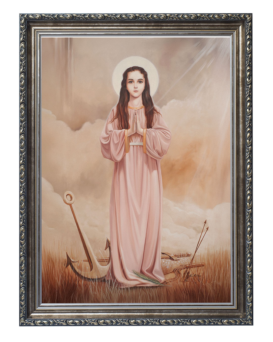 Obraz w rozmiarze 50x70 cm oprawiony w ramę G w kolorze srebrnym. Szerokość ramy: 6 cm.