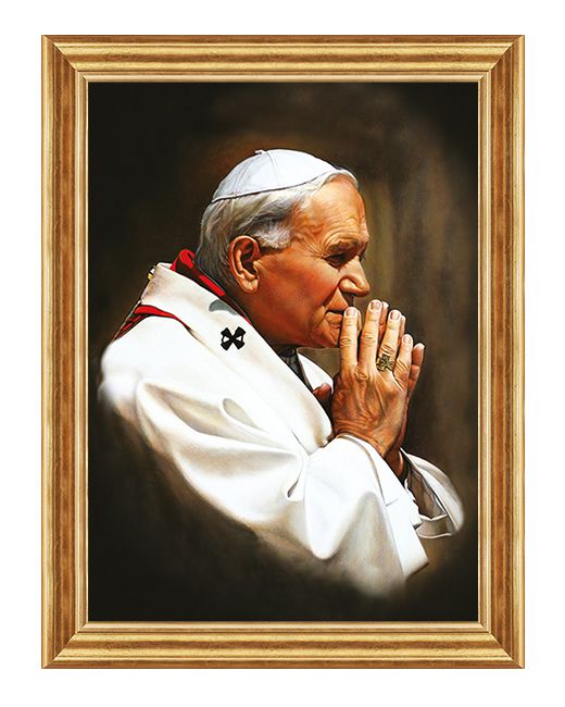 Święty Jan Paweł II - Obraz religijny na płótnie w ramie