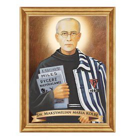 Święty Maksymilian Maria Kolbe - 10 - Napis - Obraz religijny