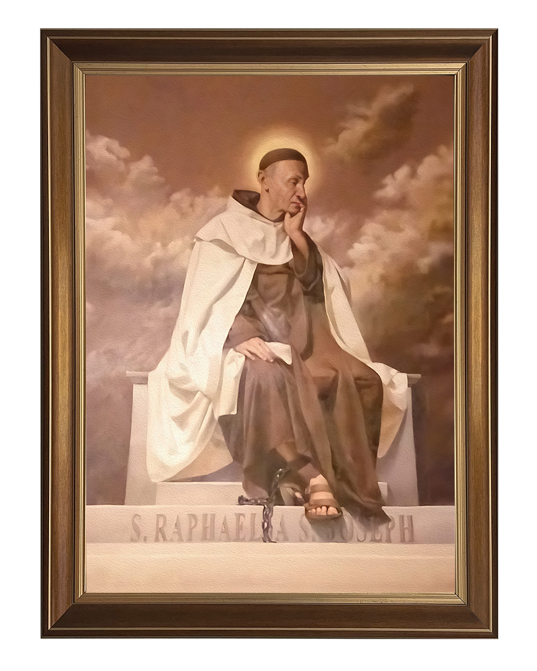 Obraz w rozmiarze 50x70 cm oprawiony w ramę D. Szerokość ramy ok. 5 cm.