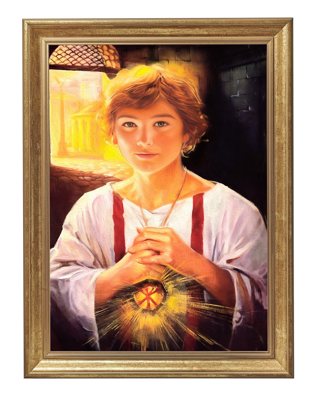 Obraz w rozmiarze 50x70 cm oprawiony w ramę B. Szerokość ramy: 5 cm.