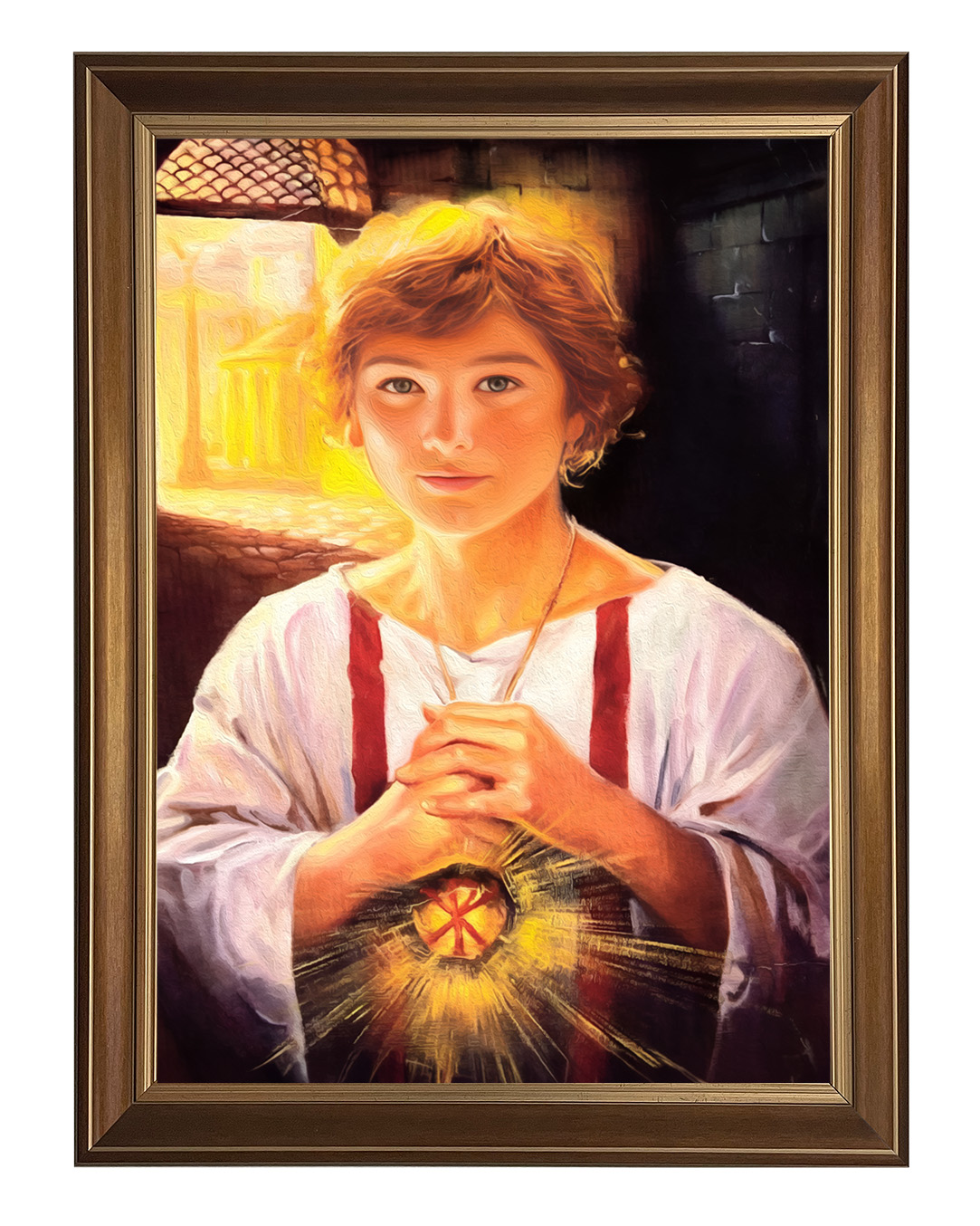 Obraz w rozmiarze 50x70 cm oprawiony w ramę D. Szerokość ramy: 5 cm.