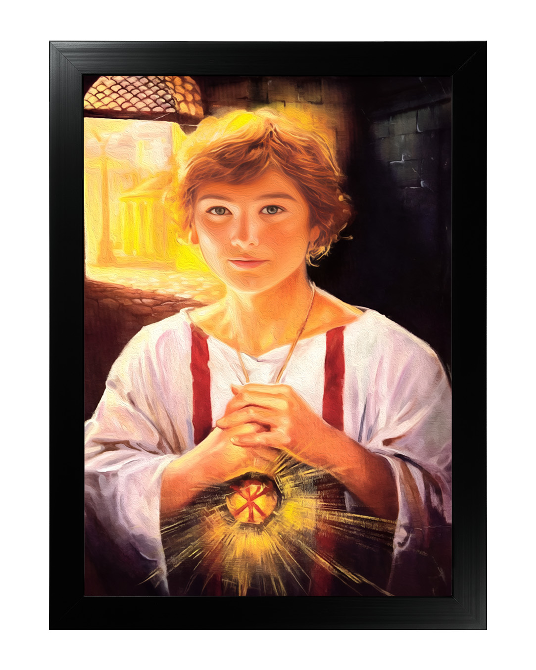 Obraz w rozmiarze 50x70 cm oprawiony w ramę E w kolorze czarnym. Szerokość ramy: 4,5 cm.