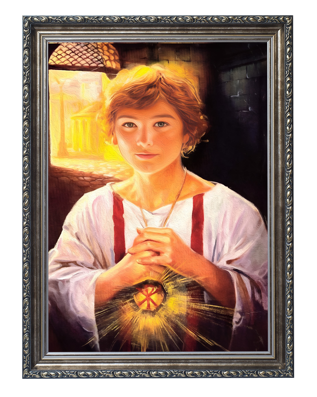 Obraz w rozmiarze 50x70 cm oprawiony w ramę G w kolorze srebrnym. Szerokość ramy: 6 cm.