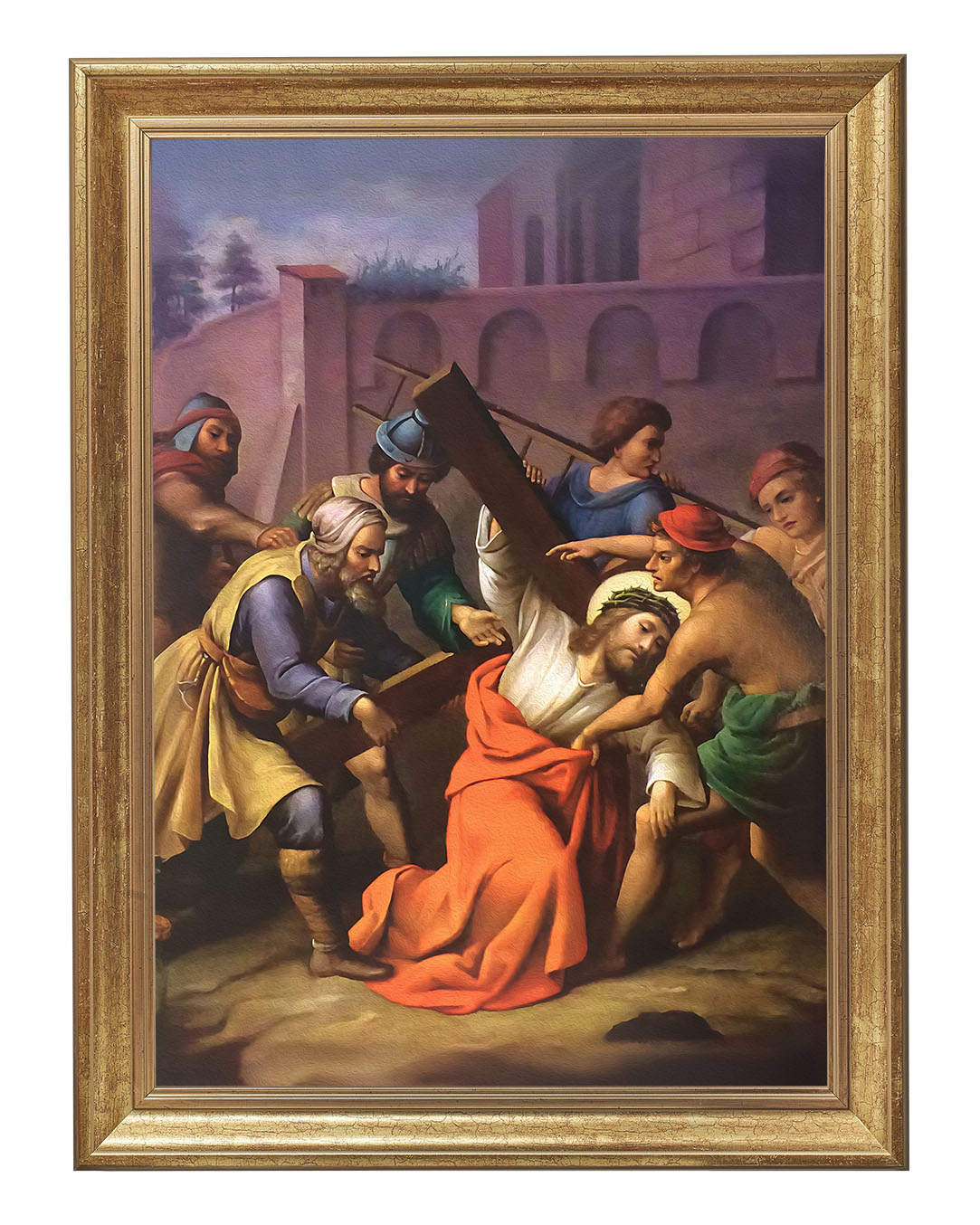 Obraz w rozmiarze 50x70 cm oprawiony w ramę B. Szerokość ramy: 5 cm.