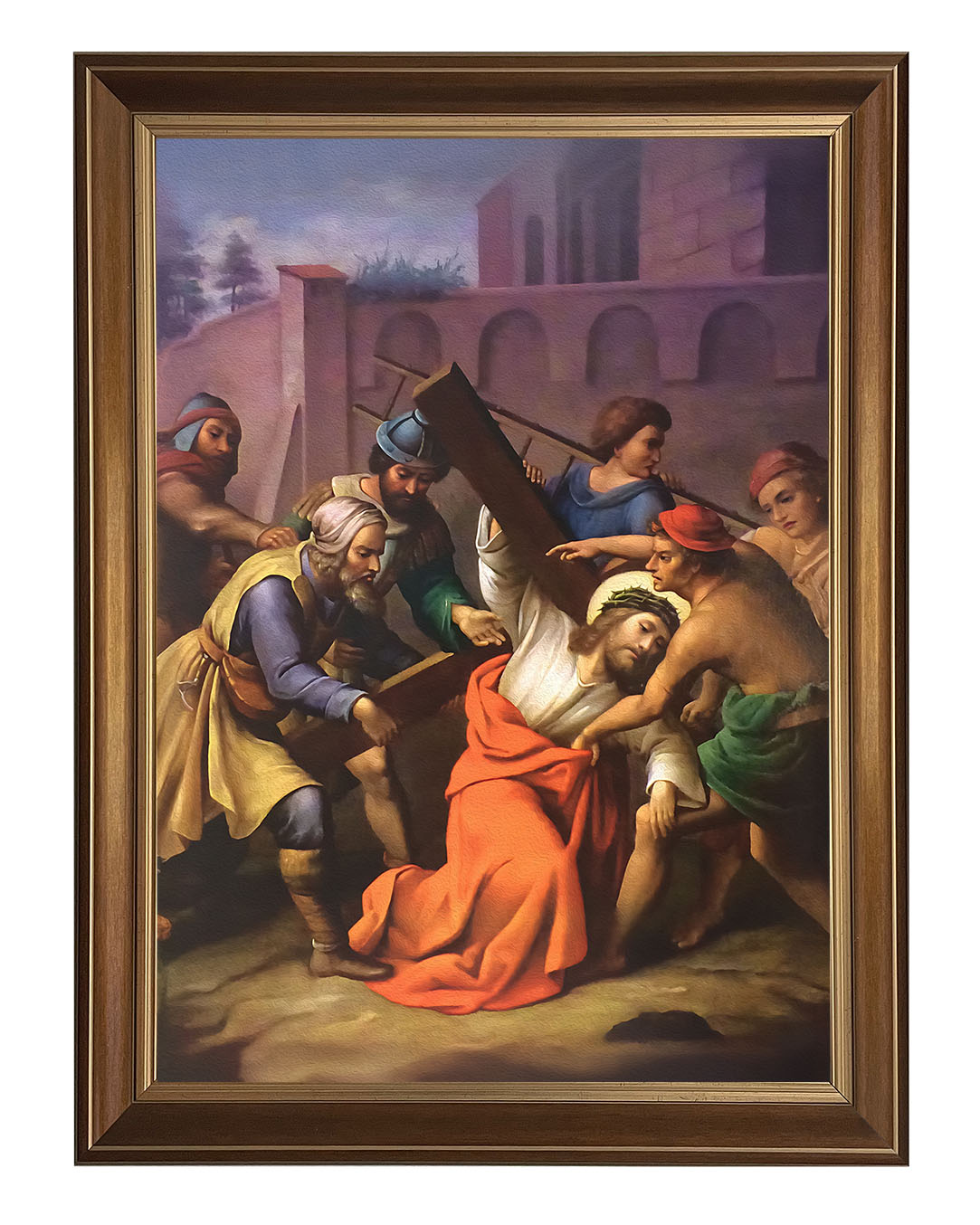 Obraz w rozmiarze 50x70 cm oprawiony w ramę D. Szerokość ramy: 5 cm.