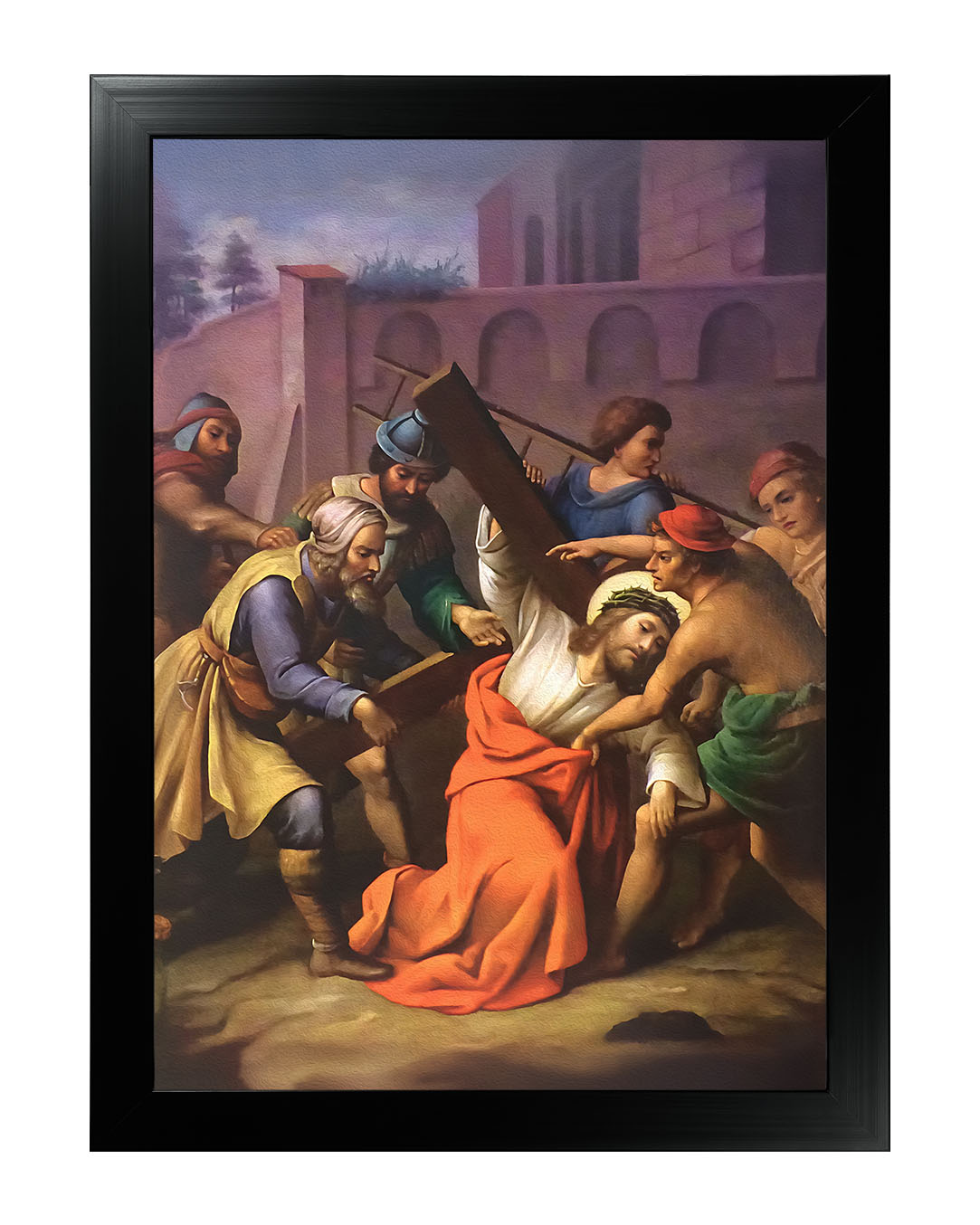 Obraz w rozmiarze 50x70 cm oprawiony w ramę E w kolorze czarnym. Szerokość ramy: 4,5 cm.