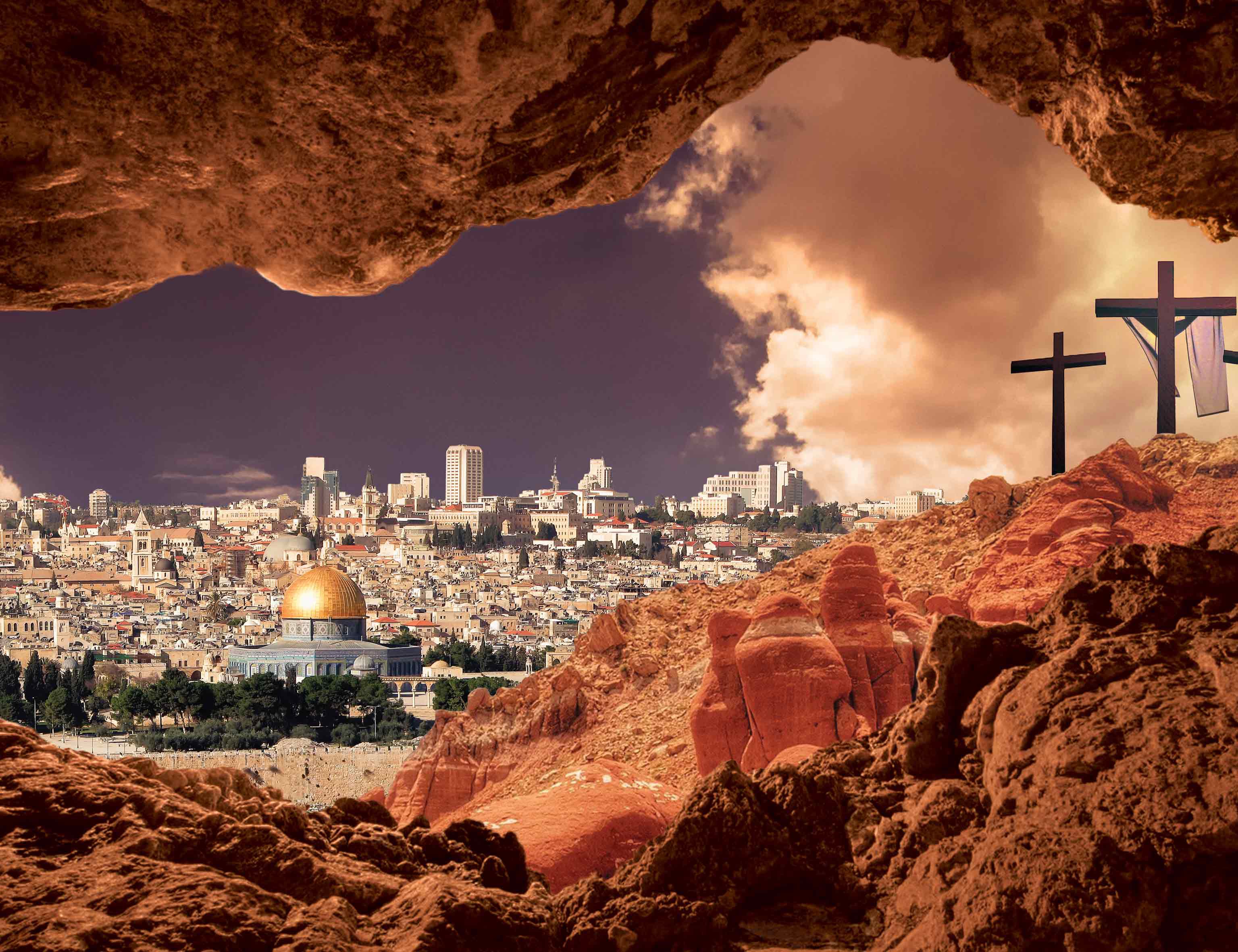 Tło grobu pańskiego - 12 - Baner religijny - 260x200 cm