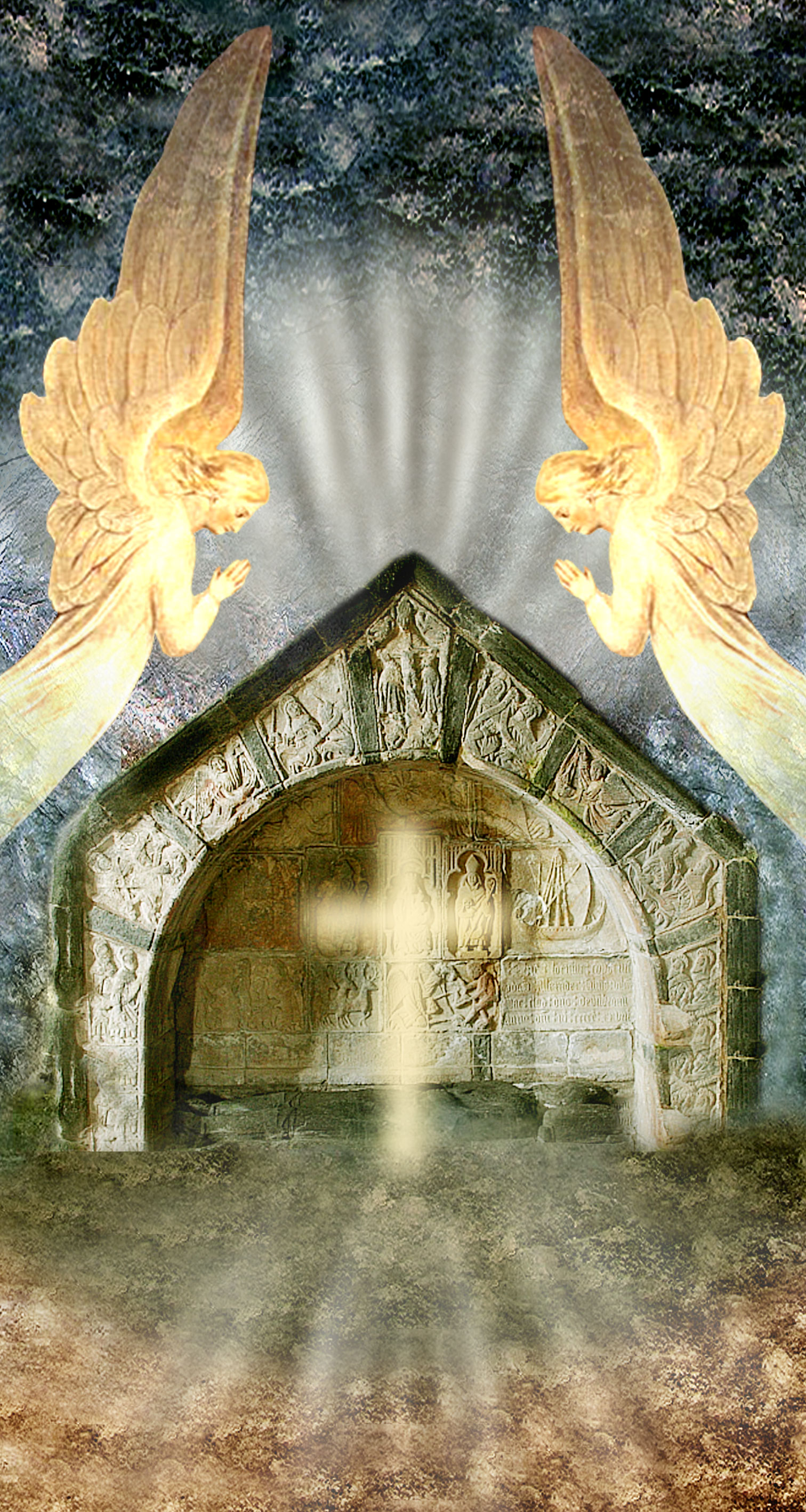 Tło Grobu Pańskiego - 23 - Baner religijny - 160x300 cm