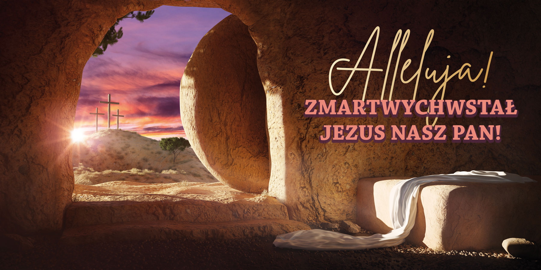 Tło grobu pańskiego - 33 - Baner religijny - 300x150 cm